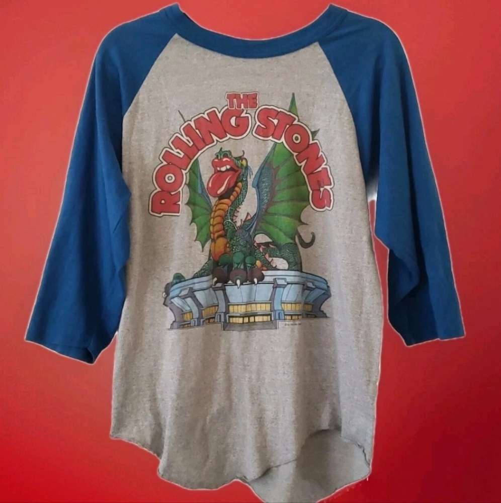 Rolling Stones Kids Raglan Shirt - Blue and Gray